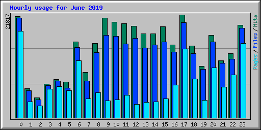 Hourly usage for June 2019