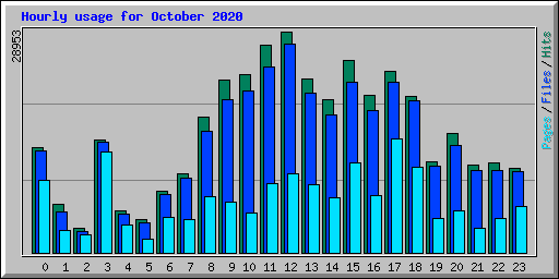 Hourly usage for October 2020