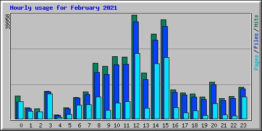 Hourly usage for February 2021