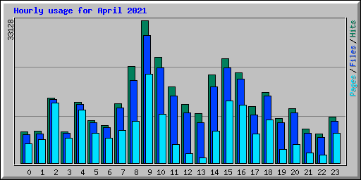 Hourly usage for April 2021